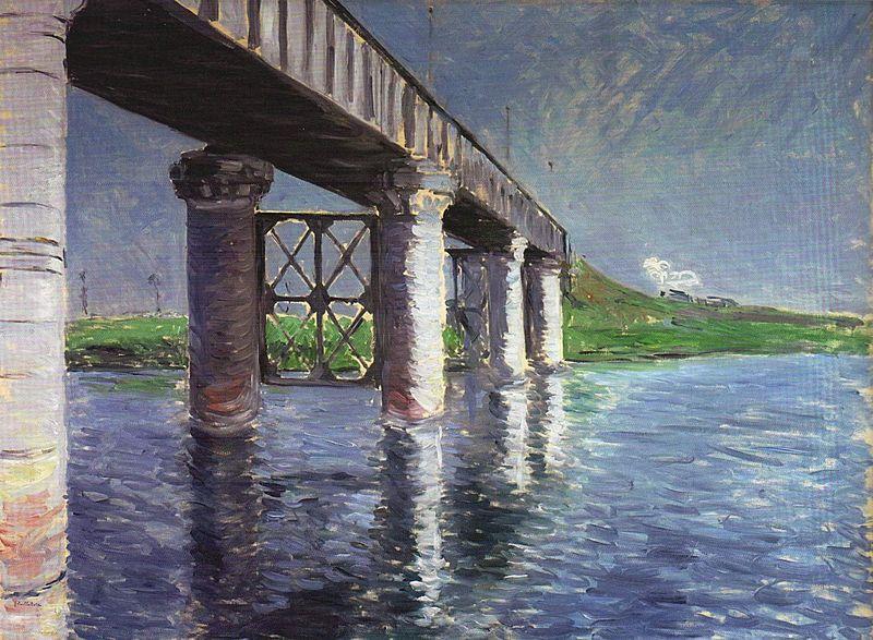 Gustave Caillebotte The Seine and the Railroad Bridge at Argenteuil oil painting image